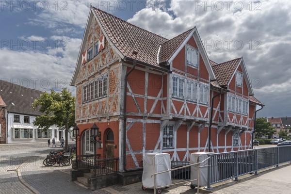 Vaults, heritage-protected half-timbered house, built around 1550, Runde Grube 4, Wismar, Mecklenburg-Vorpommern, Germany, Europe