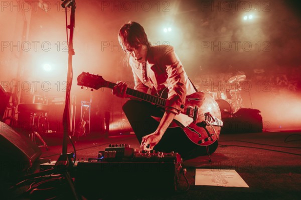 Sebastian Danzig, guitarist of Palaye Royale live on Death Or Glory EU/UK Tour 2024 at Astra Kulturhaus Berlin on 09.12.2024