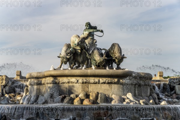 The Gefion Fountain (Gefionspringvandet) at the harbour in Copenhagen, Denmark, Europe