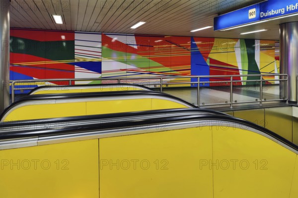 Artwork by Isa Genzken and Gerhard Richter, O. T., Heinrich-König-Platz underground station, Duisburg, North Rhine-Westphalia, Germany, Europe