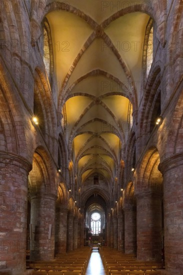 12th century St Magnus Cathedral, oldest cathedral in Scotland and most northerly cathedral in the United Kingdom at Kirkwall on the Orkney Islands