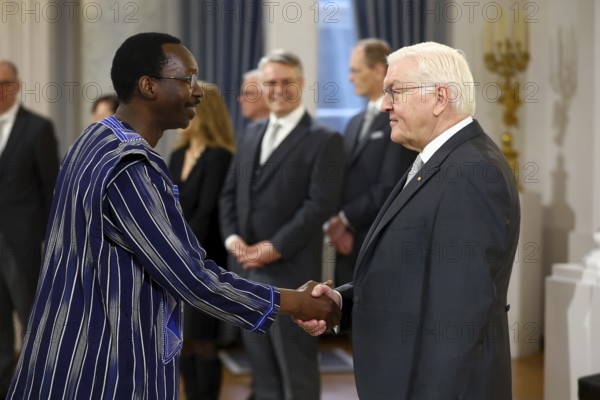 Toro Justin Ouoro Burkina Faso is received by Frank-Walter Steinmeier (President of the Federal Republic of Germany) in front of the Federal President's New Year's Reception at Bellevue Palace, Berlin 14 January 2025