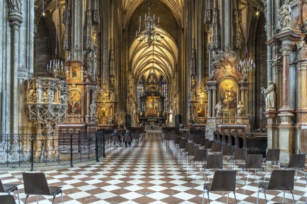 Interior of St Stephen's Cathedral in Vienna, Austria, Europe