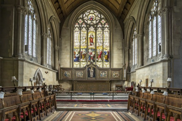 Interior of St Mary's Priory Church in Chepstow, Wales, Great Britain
