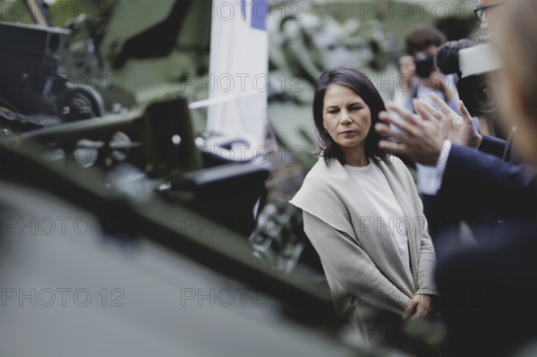 Annalena Bärbock (Alliance 90/The Greens), Federal Foreign Minister, photographed during a visit to Flensburger Fahrzeugbau GmbH during the Foreign Minister's trip to Germany in Flensburg, 25 July 2024. /