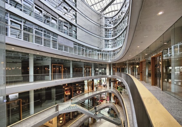 Stilwerk Düsseldorf, interior photo, elliptical atrium with surrounding galleries on five sales floors, Germany, Europe