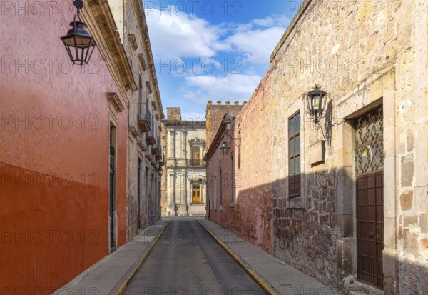Morelia, Michoacan, colorful streets and colonial houses in Morelia historic city center, one of the main city tourist attractions