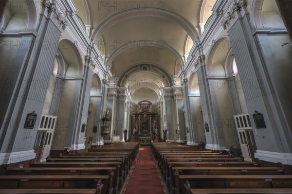 Interior of the parish church, founded in 1307, baroqueised in the 18th century, Schärding, Lower Austria, Austria, Europe
