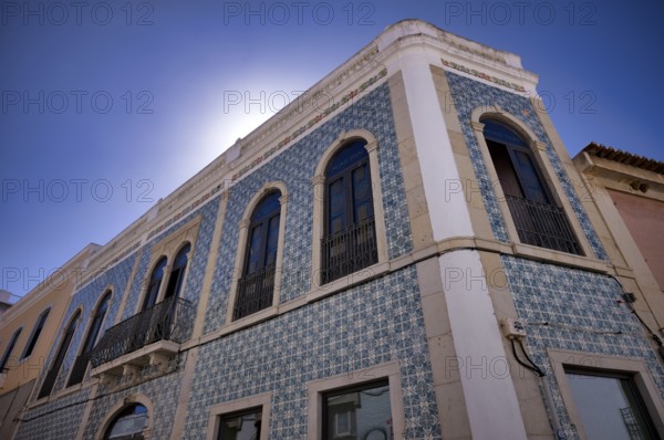 Façade with azulejos, tiles, old town, Lagos, Algarve, Portugal, Europe