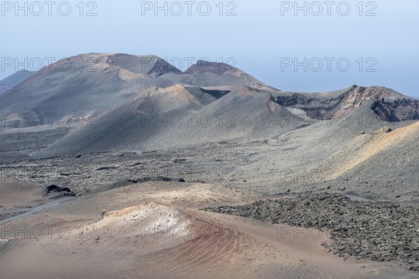 Volcanic landscape, Timanfaya National Park, Lanzarote, Canary Islands, Spain, Europe