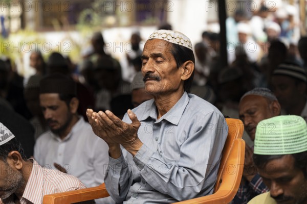 Muslims perform the Friday prayers at a Mosque in the holy month of Ramadan, on 21 March 2025 in Guwahati, India, Asia