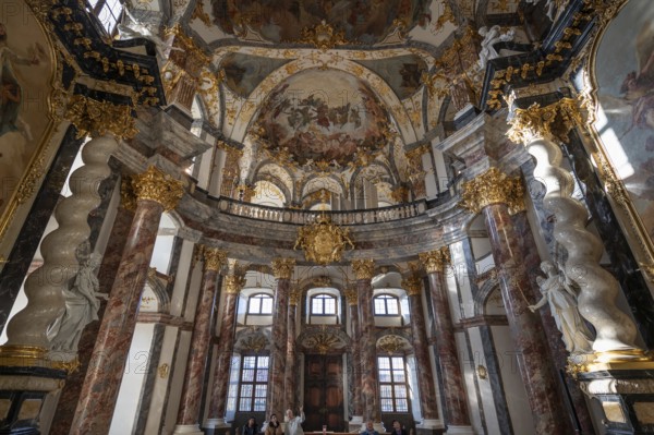 Interior of the Court Chapel of the Würzburg Residence, consecrated in 1743, Würzburg, Lower Franconia, Bavaria, Germany, Europe