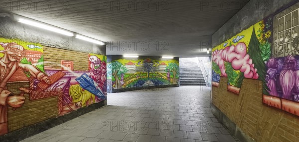 Art project by Martin Blumöhr, pedestrian subway Niwenhaus, Dom-Pedro-Straße, Munich, Bavaria, Germany, Europe