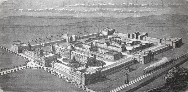 The Arsenal in Vienna, Austria, in 1880, Historical, digital reproduction of an original from the 19th century, Europe