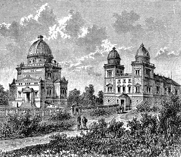 The observatory in Strasbourg, France, in 1880, Historical, digital reproduction of an original from the 19th century, Europe