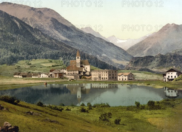 Lower Engadine, Tarasp, Fontana, Graubuenden, Switzerland, Historical, digitally restored reproduction from a 19th century original, Record date not stated, Europe