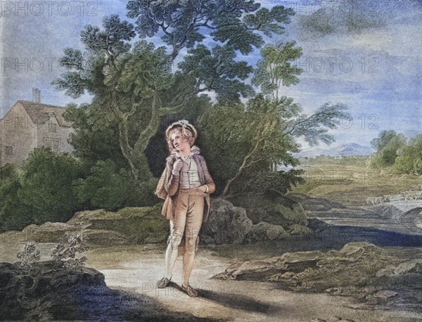 As you like it. Act II. Scene VII. the seven ages of man. Second Age. From the Boydell Shakespeare Gallery, published at the end of the 19th century, Historic, digitally restored reproduction from a 19th century original, Record date not stated