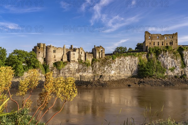 Chepstow Castle ruins on the River Wye, Chepstow, Monmouthshire, Wales, United Kingdom, Europe