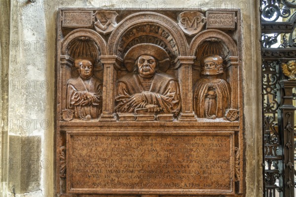 Johannes Cuspinian epitaph in the interior of St Stephen's Cathedral in Vienna, Austria, Europe