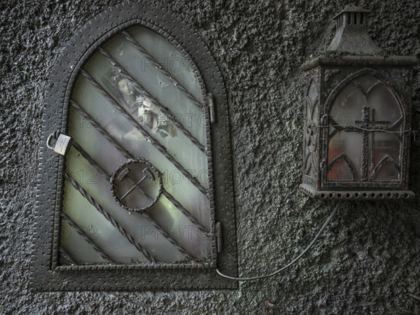 Saint Barbara niche, tunnel entrance in construction lot H41, Brenner Base Tunnel, Zenzendorf, Tyrol, Austria, Europe