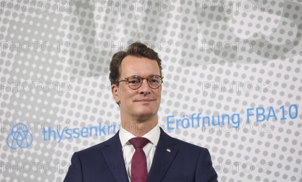 Dortmund, North Rhine-Westphalia, Germany, ThyssenKrupp Steel, Opening of FBA 10 hot-dip galvanising line 10, on the site of the Westfalenhütte, North Rhine-Westphalia Minister President Hendrik Wüst, Europe