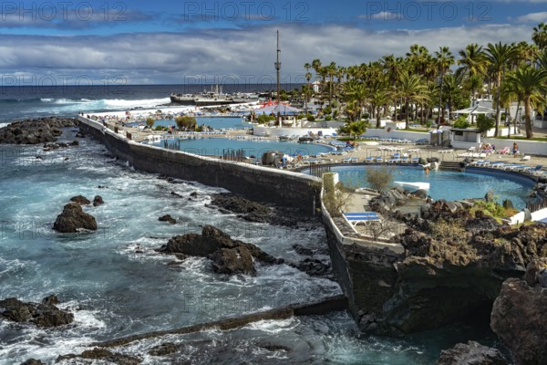 Costa Martiánez swimming pool on the coast of Puerto de la Cruz, Tenerife, Canary Islands, Spain, Europe