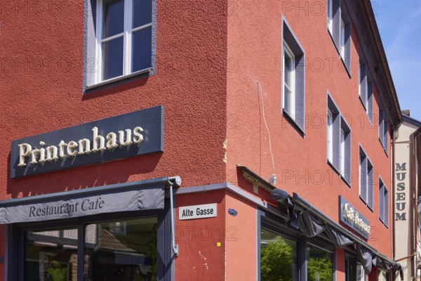 Restaurant and Cafe Printenhaus in the city centre of Bad Münstereifel, Eifel, Euskirchen district, North Rhine-Westphalia, Germany, Europe