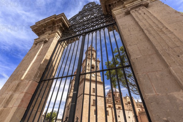 Mexico, Morelia, popular tourist destination Morelia Cathedral on Plaza de Armas in historic center, Central America