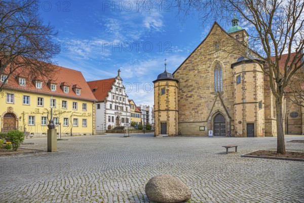 Martin-Luther-Platz and St. Johanniskirche in Schweinfurt, Germany, Europe