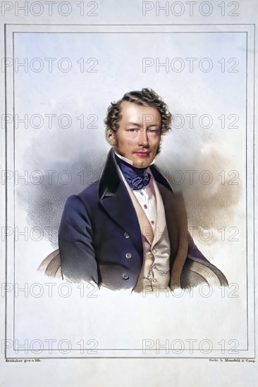 Philipp Freiherr von Skrbensky (1789-1876), President of the Upper Austrian Provincial Government, Historical, digitally restored reproduction from a 19th century original, Record date not stated