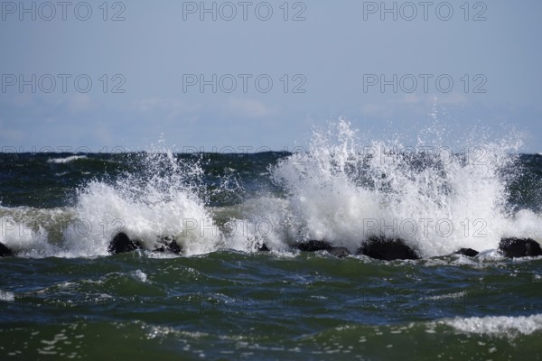 Baltic Sea during a storm, Mecklenburg-Western Pomerania, Germany, Europe