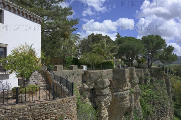 View of the garden in the Palacio de Mondragon, Ronda City Museum, Malaga, Spain, Europe