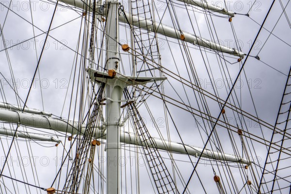 The former sail training ship Gorch Fock I, in the harbour of the Hanseatic city and UNESCO World Heritage Site, Stralsund, today a museum ship, Mecklenburg-Vorpommern, Germany, Europe