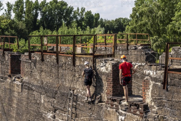 Landschaftspark Duisburg Nord, via ferrata, climbing garden, North Rhine-Westphalia, Germany, Europe