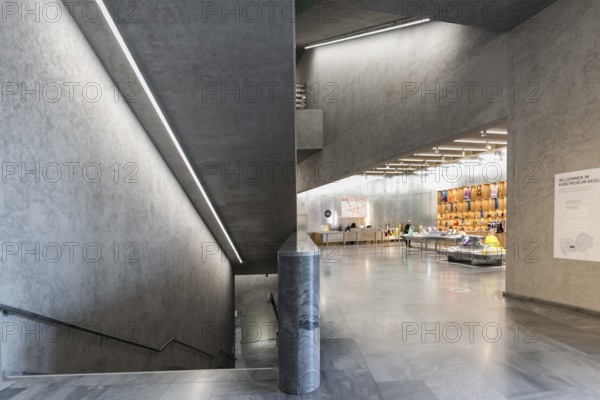 Interior view, art museum extension, architects Herzog and de Meuron, Basel, Canton of Basel-Stadt, Switzerland, Europe