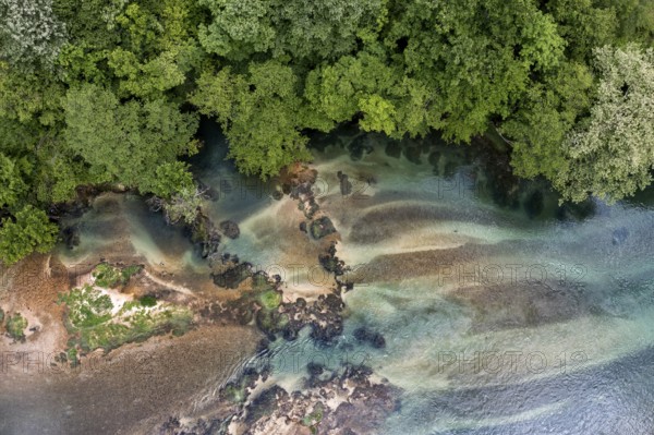 Aerial view, Una River, Bosnia and Herzegovina, Europe