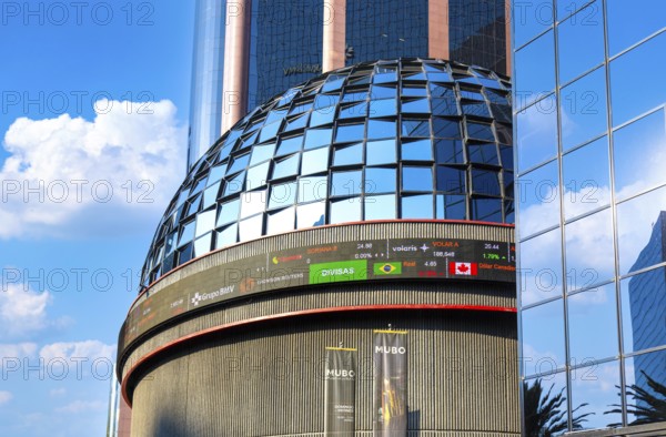 Mexico City, Mexico-25 December, 2020: A Mexican stock exchange (also known as BMV) located in Mexico City on the Paseo de la Reforma. It is a second largest stock exchange in Latin America