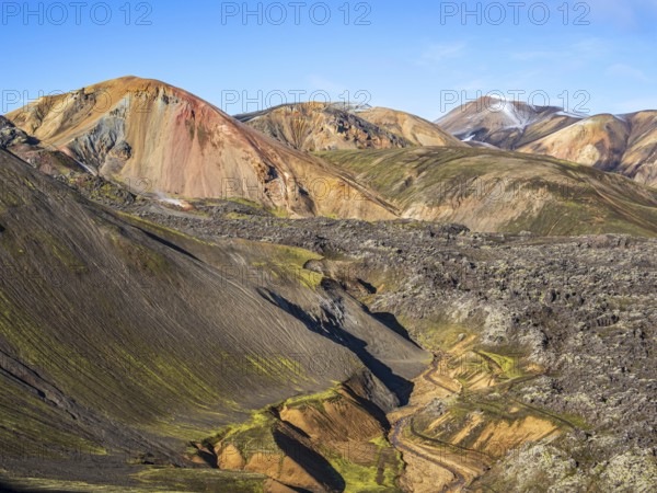Colorful rhyolite mountain Brennisteinsalda, Landmannalaugar, Fjallabak Nature Reserve, Iceland, Europe