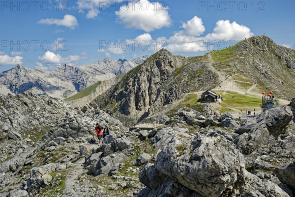 View of the Hafelekar of the Innsbruck North Chain of the Alps, Alpine landscape, Innsbruck, Tyrol, Austria, Europe