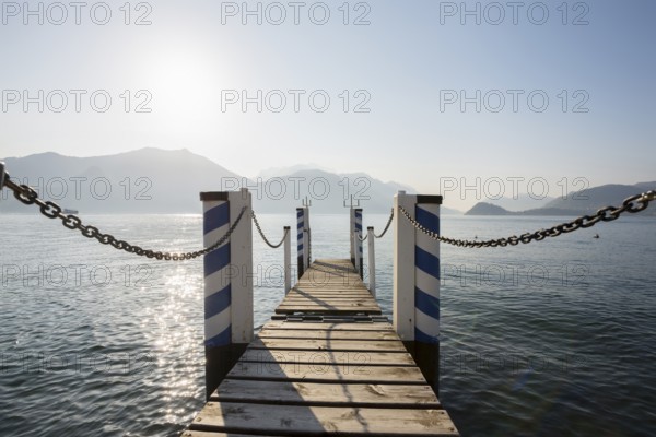 Lake promenade, morning mood, spring, Menaggio, Como province, Lake Como, Lago di Como, Lombardy, Italy, Europe