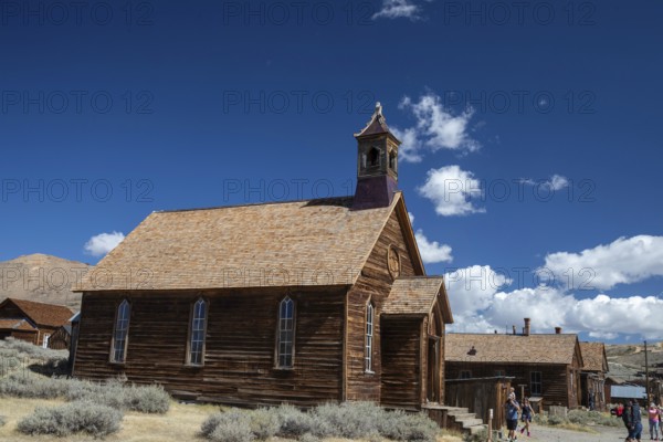 Bodie, California - The Methodist Church at Bodie State Historic Park. The park preserves the remains of a gold mining town that once had a population of 8, 500 people