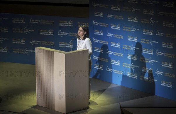 Annalena Bärbock (Alliance 90/The Greens), Federal Foreign Minister, photographed during her trip to Israel. Here taking part in the '21st Herzliya Conference, On the path of Strategic Surprises.