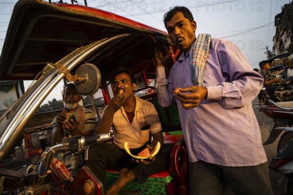 Muslims having Ramadan's Iftar during Muslim holy month of Ramadan in Guwahati, India on March 5, 2025