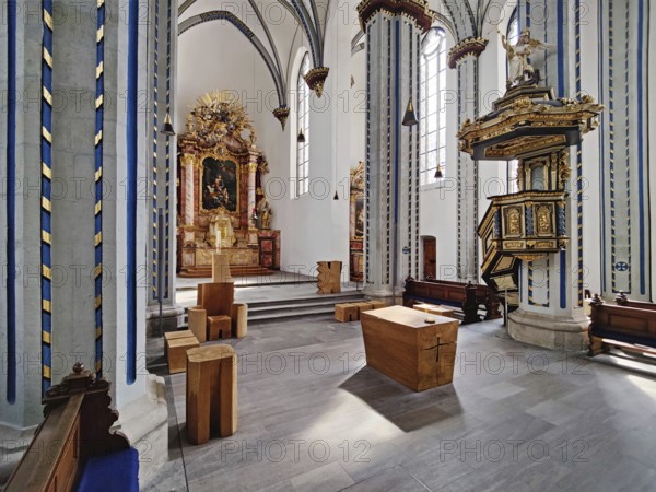 Interior view with high altar of the Namen-Jesu-Kirche, Bonn, North Rhine-Westphalia, Germany, Europe