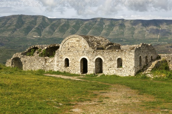 Ruined building in the citadel area of Berat castle, UNESCO World Heritage Site, Berat, Albania, Europe
