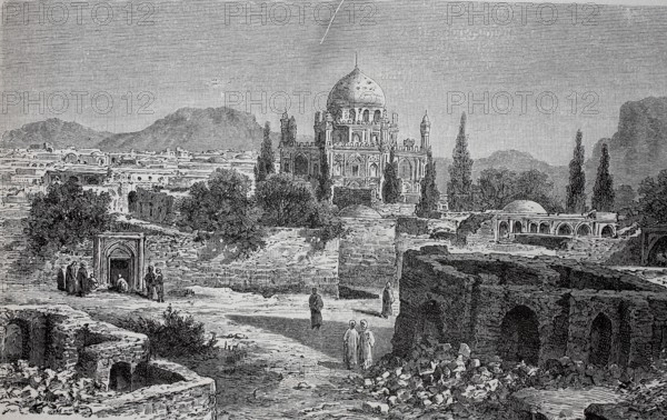 Kandahar, third largest city in Afghanistan. here in 1880, Historical, digital reproduction of an original from the 19th century
