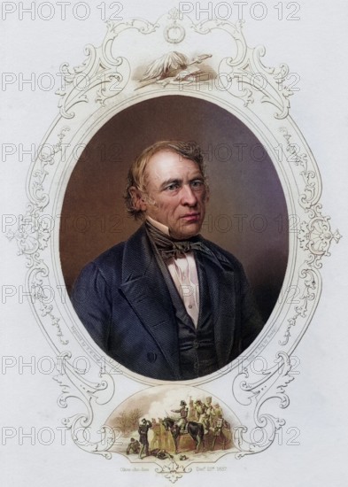 Zachary Taylor 1784-1850 American military leader and 12th President of the United States of America, Historical, digitally restored reproduction from a 19th century original, Record date not stated