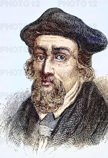 Nicholas Ridley (born around 1500 in Northumberland, died 16 October 1555 in Oxford) was Bishop of Rochester in England, Historical, digitally restored reproduction from a 19th century original, Record date not stated