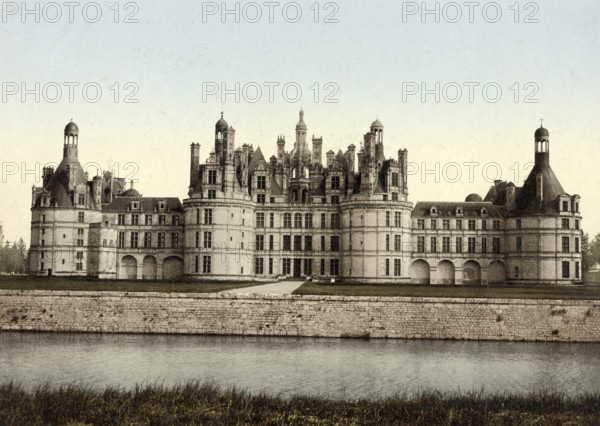 Château de Chambord, France, c. 1890, Historic, digitally restored reproduction from a 19th century original, Europe