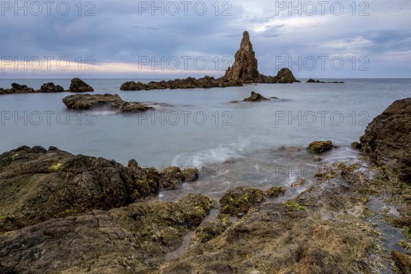 Rocky coast, Cabo de Gata-Nijar Natural Park, Almeria, Andalusia, Spain, Europe